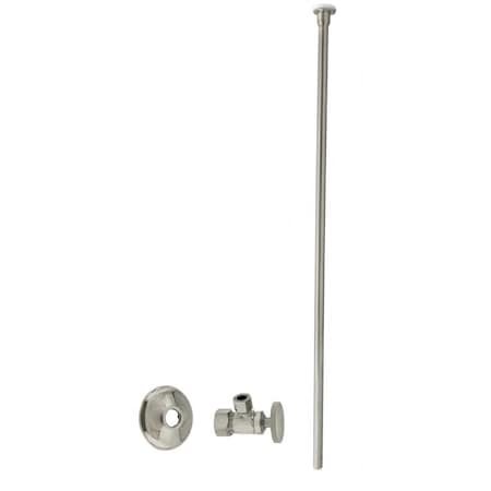 Westbrass 3/8" x 20" Flat Head Supply Line Toilet Kit with Round Handle Angle Valve, Satin Nickel D105KFH-07